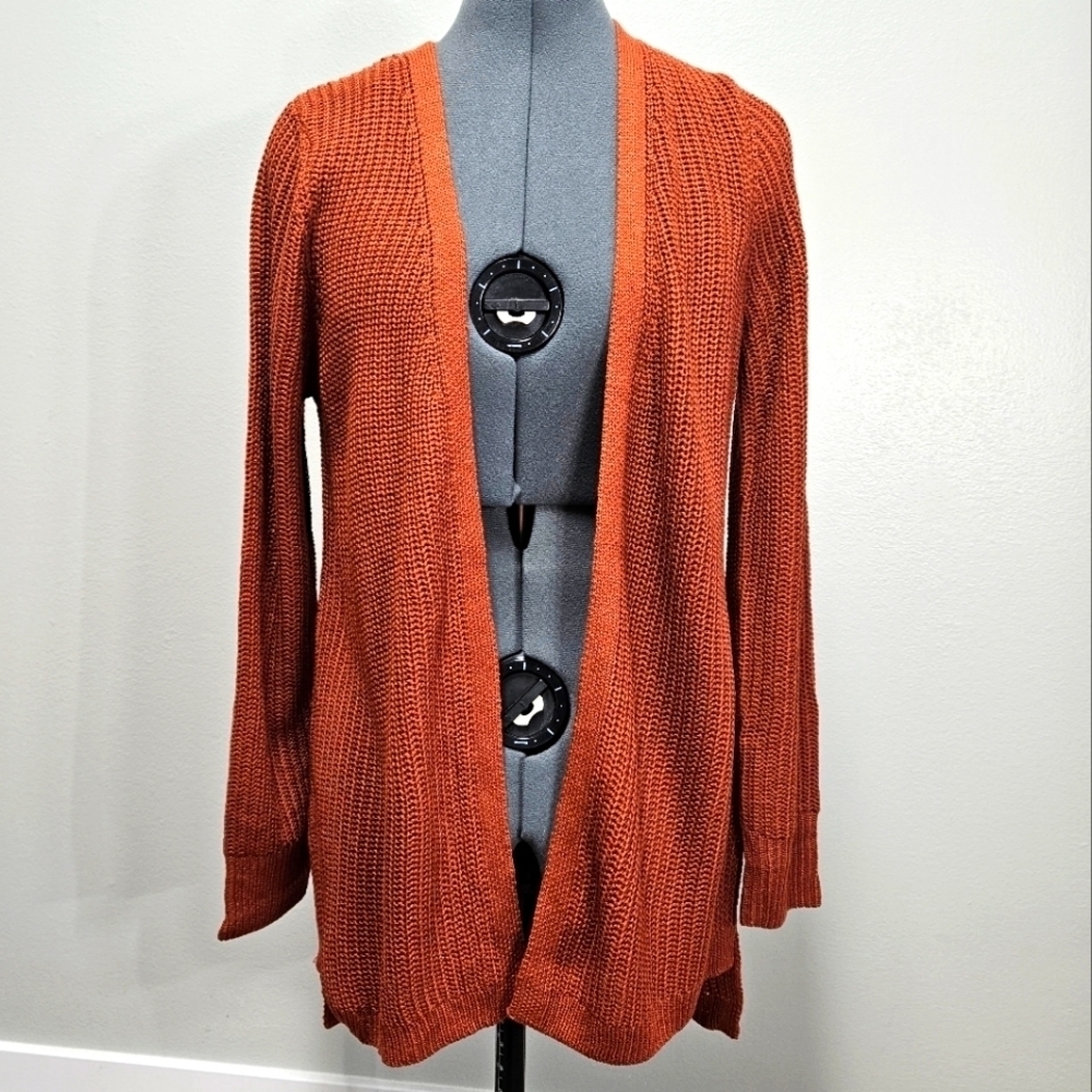 Pinque Stitch Fix Jamelya Rust Open Cardigan Back Detail Sweater Women's Small - Picture 2 of 11